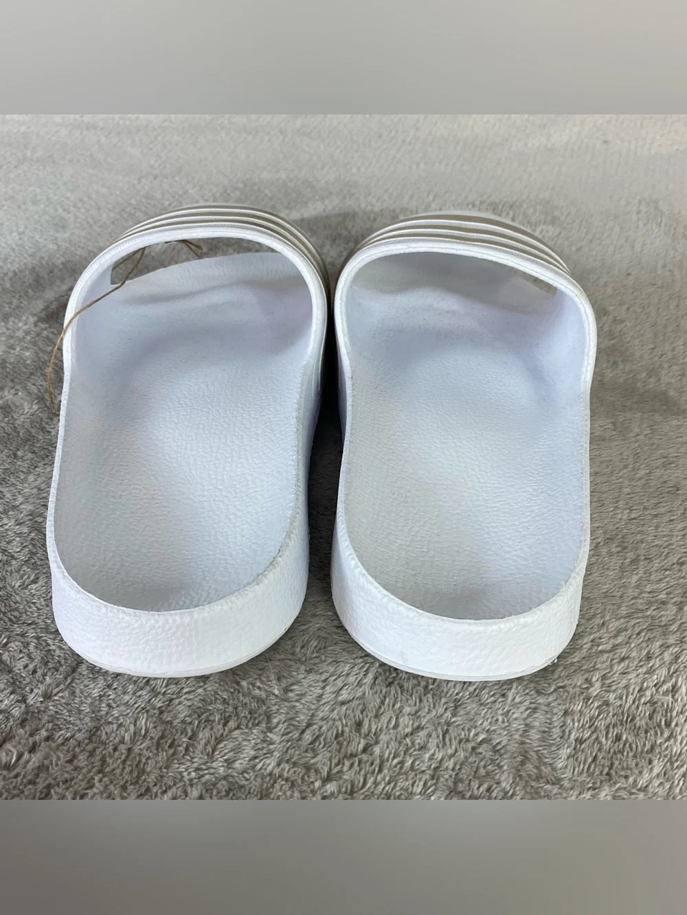 Adidas Adilette Aqua Slide Sandals Women 9 Men 8 White Gold Slip On Water NEW‎